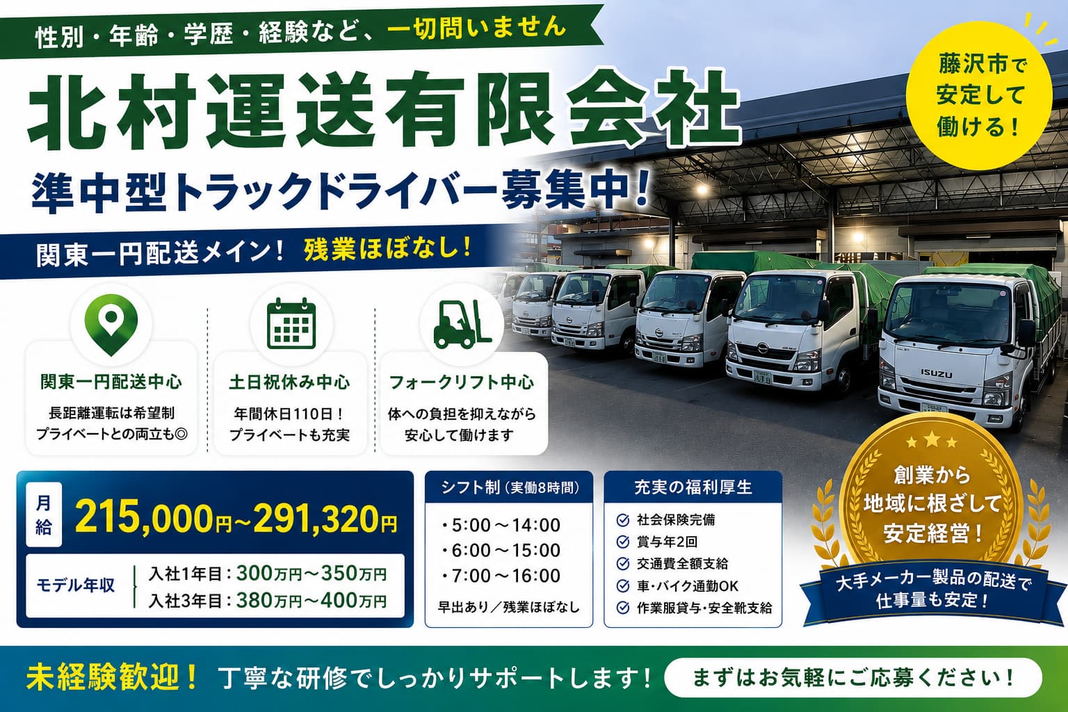 北村運送有限会社の契約社員 送迎・運送 御所見地区求人イメージ